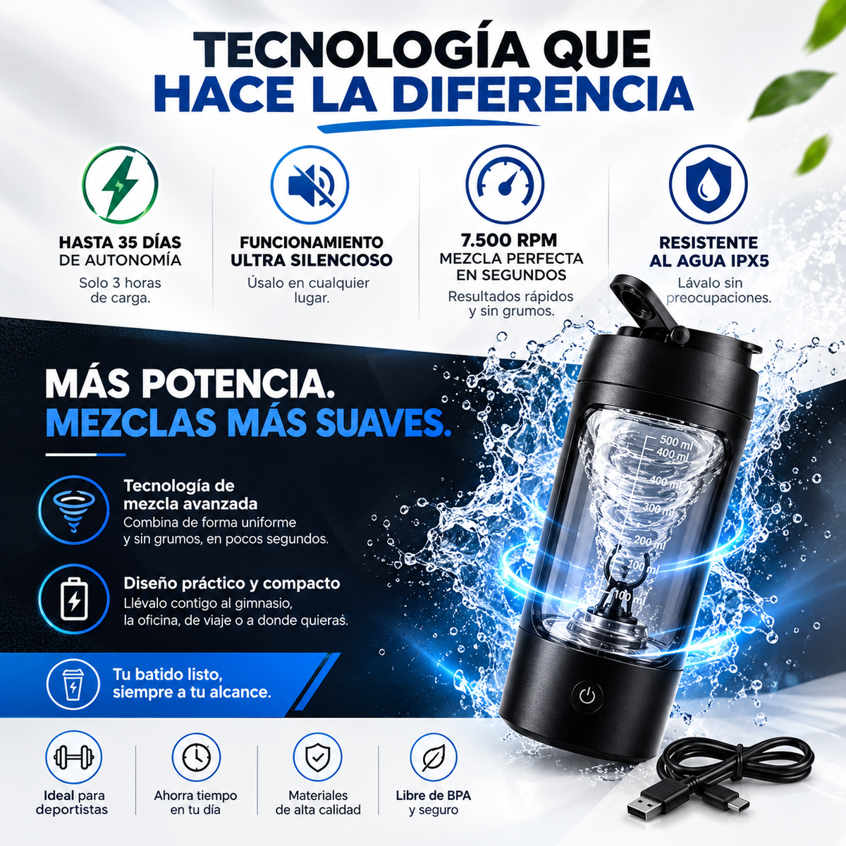 Shaker de Proteína Eléctrico